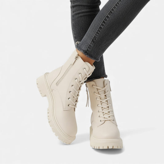 Ankelstøvler til Kvinder | Chunky Plateau Sål | Snørelukning | Robust Design