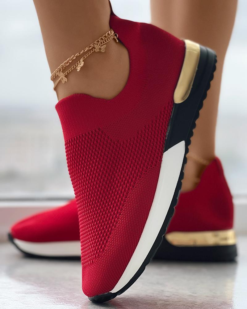 Kvinders slip-on sneakers | Guld detaljer | Let og åndbar komfort