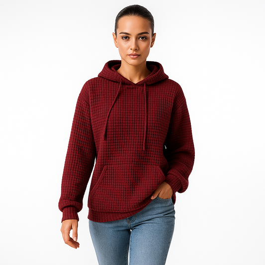 Fluffy Hættetrøje med Snøre til Kvinder | Blød og Varm Hoodie
