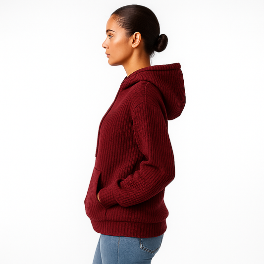 Fluffy Hættetrøje med Snøre til Kvinder | Blød og Varm Hoodie