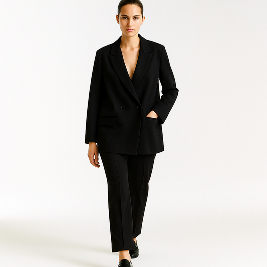 Dame Vinterblazer | Elegant Snit | Knaplukning & Praktiske Lommer