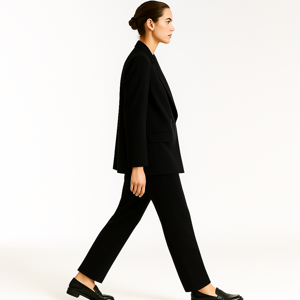 Dame Vinterblazer | Elegant Snit | Knaplukning & Praktiske Lommer