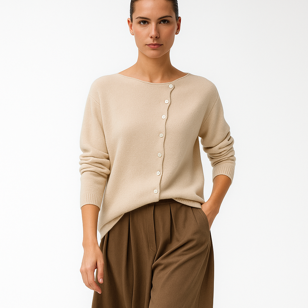 Dame sweater med knapper | Blød luksusstrik i eksklusiv kvalitet