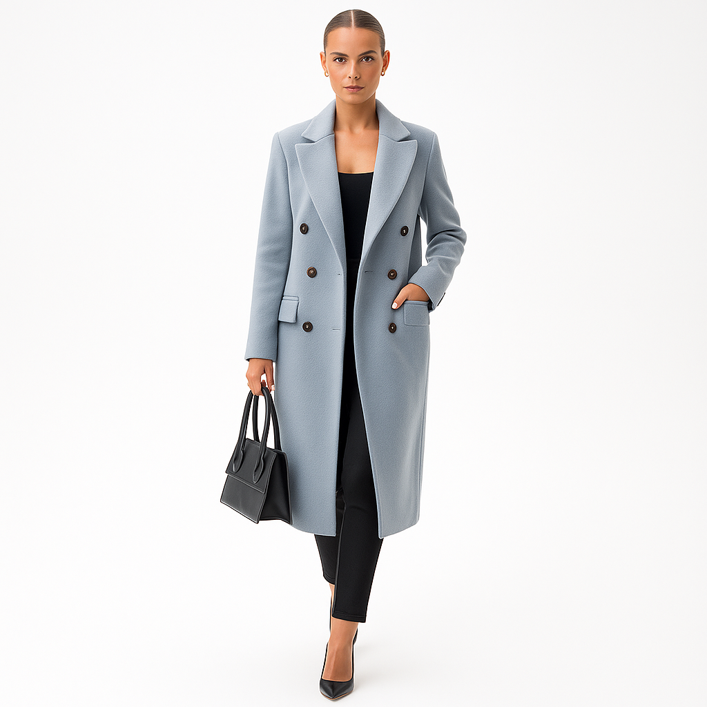 Dame trenchcoat i varm uldkvalitet | Elegant og tidløs silhuet