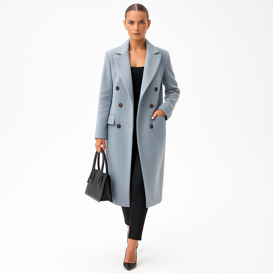 Dame trenchcoat i varm uldkvalitet | Elegant og tidløs silhuet