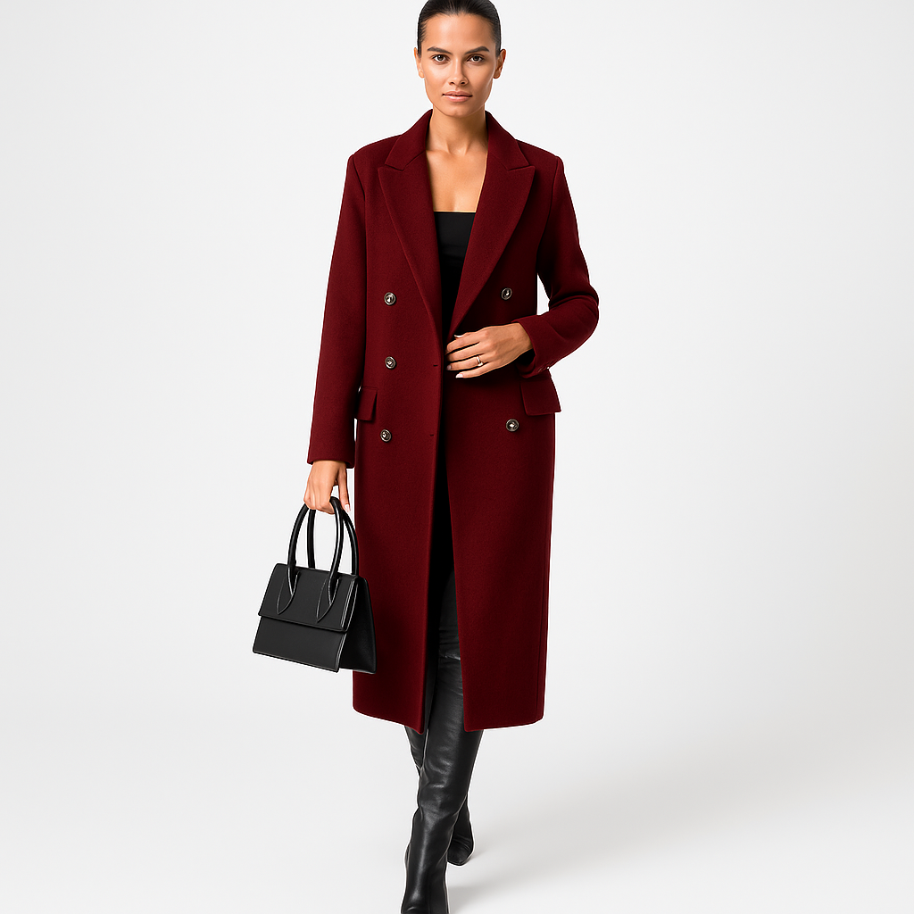 Dame trenchcoat i varm uldkvalitet | Elegant og tidløs silhuet