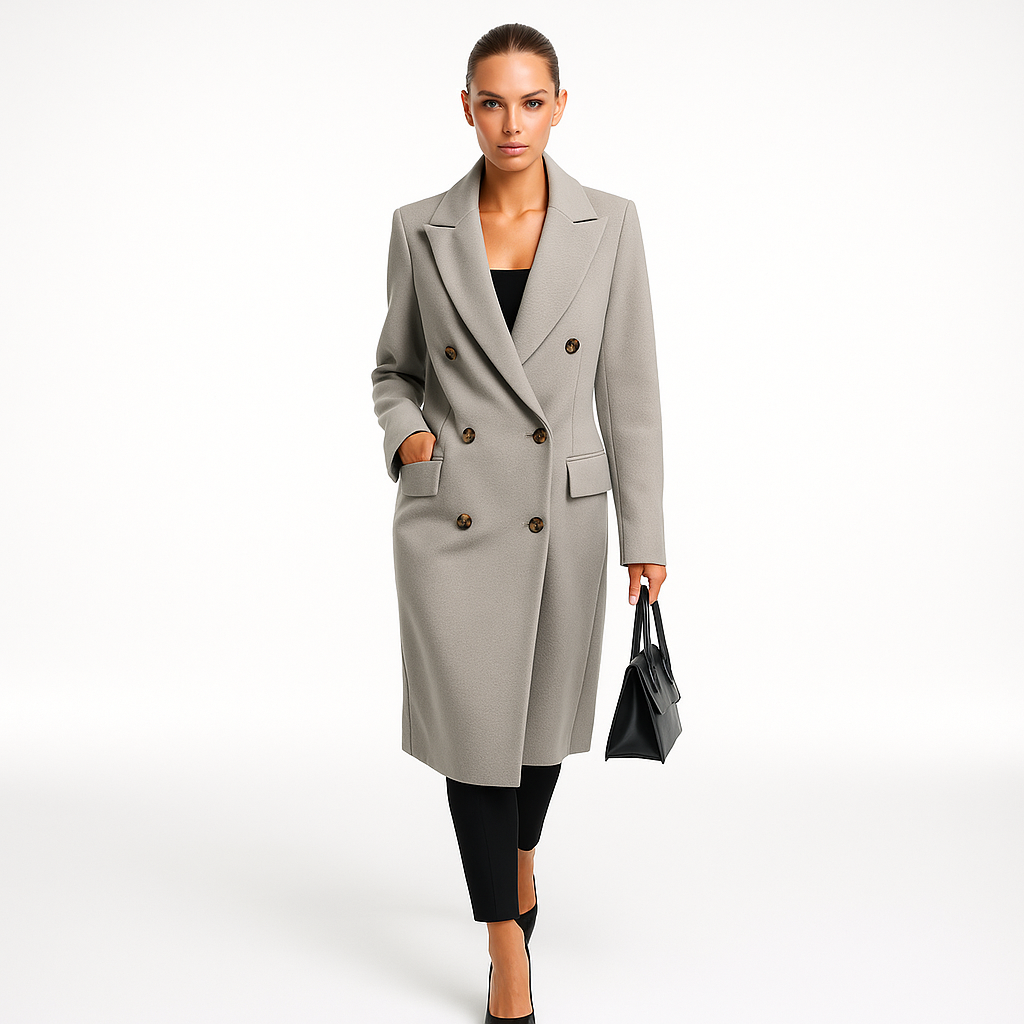 Dame trenchcoat i varm uldkvalitet | Elegant og tidløs silhuet