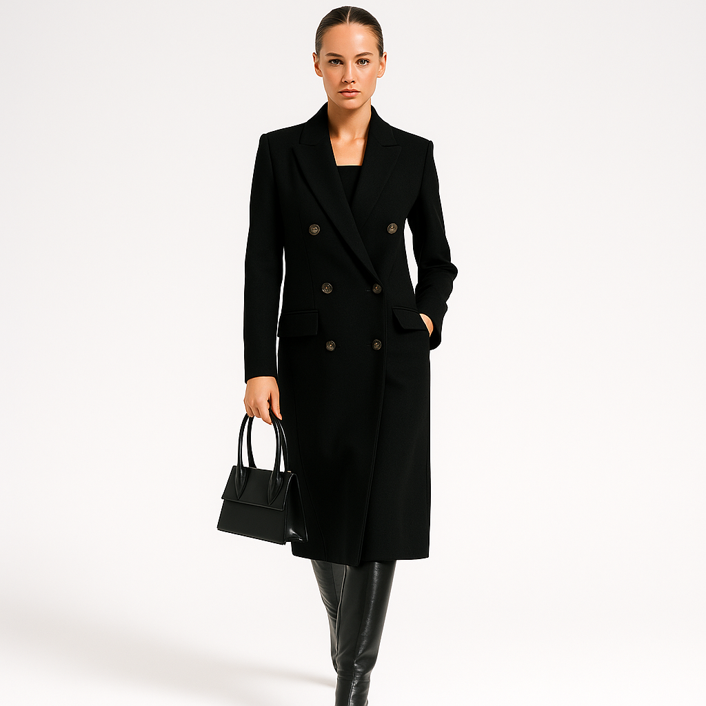 Dame trenchcoat i varm uldkvalitet | Elegant og tidløs silhuet