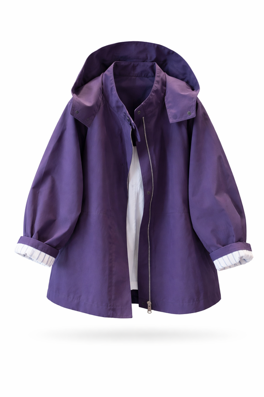 Oversized vindjakke til kvinder med hætte og afslappet pasform