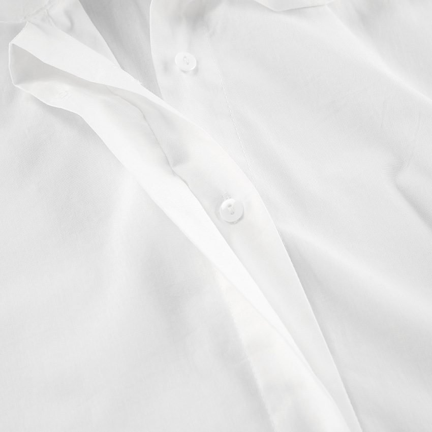 Dame Skjorte med Sløjfedetalje | Klassisk Hvid Bluse | Let & Elegant Pasform
