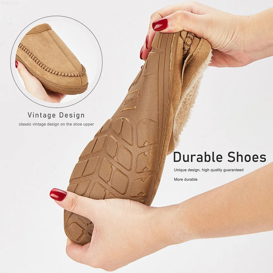 Mænds Vinter Hjemmesko med Hukommelsesskum | Blød Pelsforing | Komfortable Indendørs/ Udendørs Tøfler