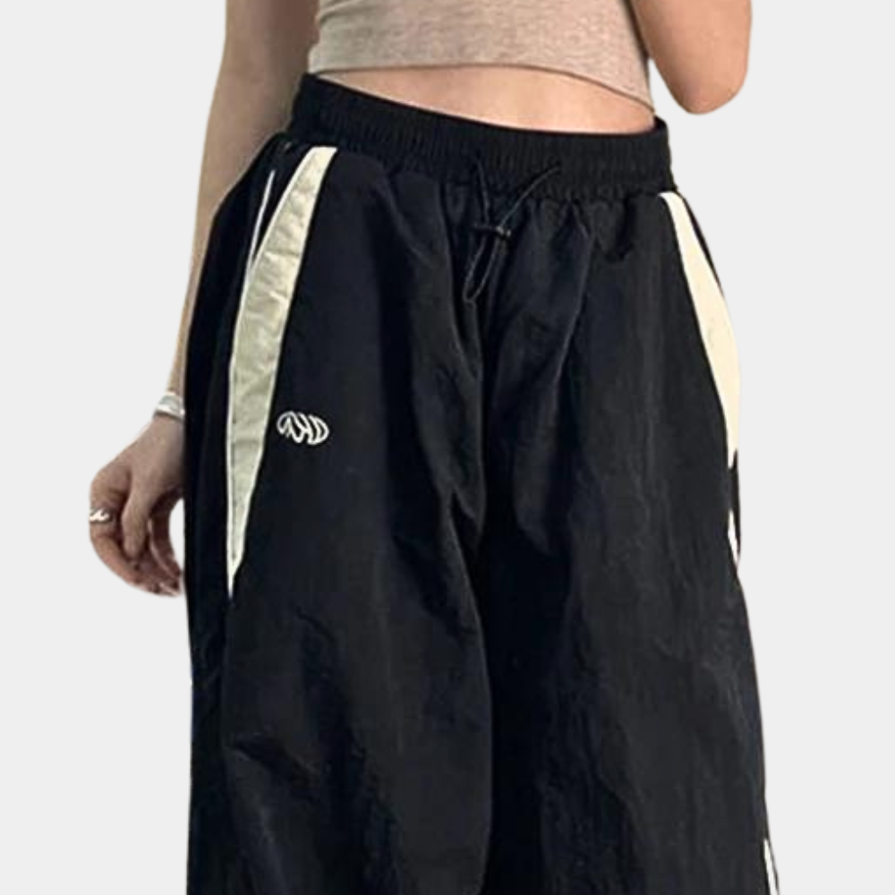 Dame Baggy Sweatpants med Kontraststriber | Afslappede Joggingbukser i Street Style