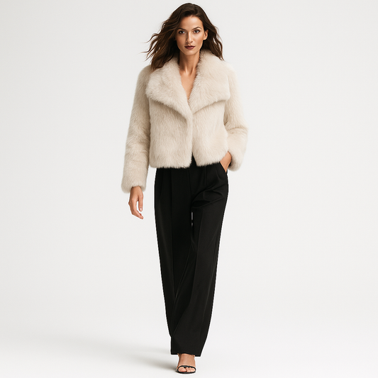 Varm plysjakke til kvinder | Blød faux fur frakke | Elegant vinterjakke