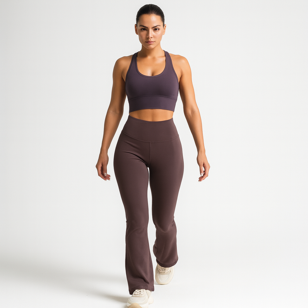 Dame Yoga Bukser med Høj Talje | Bootcut Design | Komfortabelt Stræk | Til Træning & Hverdag