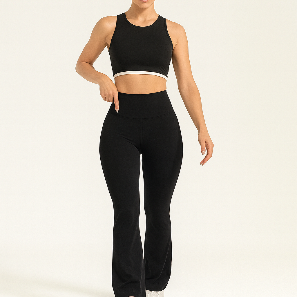 Dame Yoga Bukser med Høj Talje | Bootcut Design | Komfortabelt Stræk | Til Træning & Hverdag