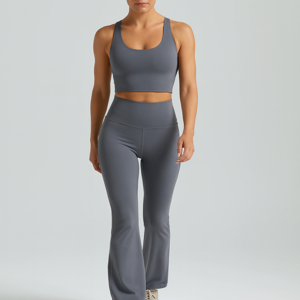 Dame Yoga Bukser med Høj Talje | Bootcut Design | Komfortabelt Stræk | Til Træning & Hverdag