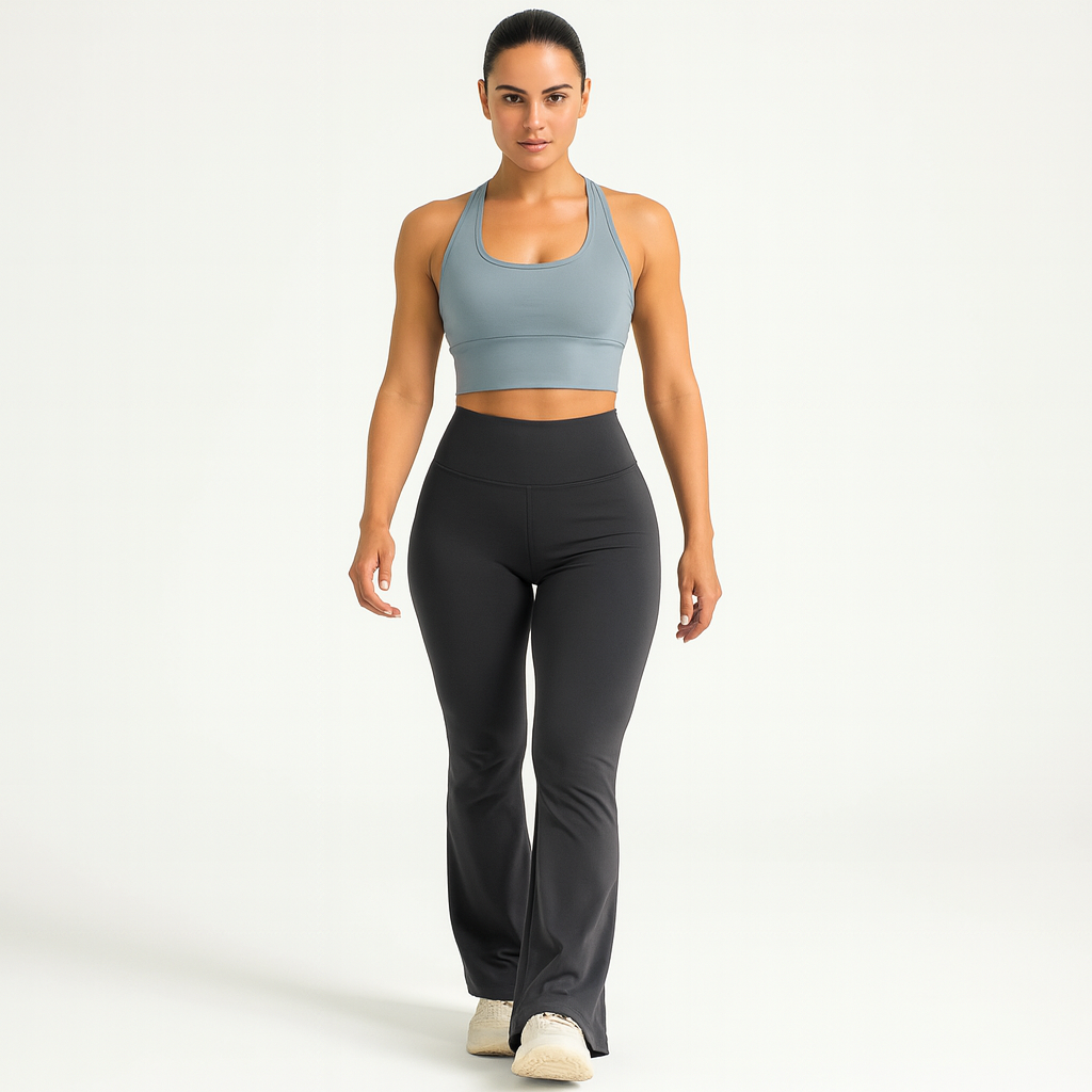 Dame Yoga Bukser med Høj Talje | Bootcut Design | Komfortabelt Stræk | Til Træning & Hverdag