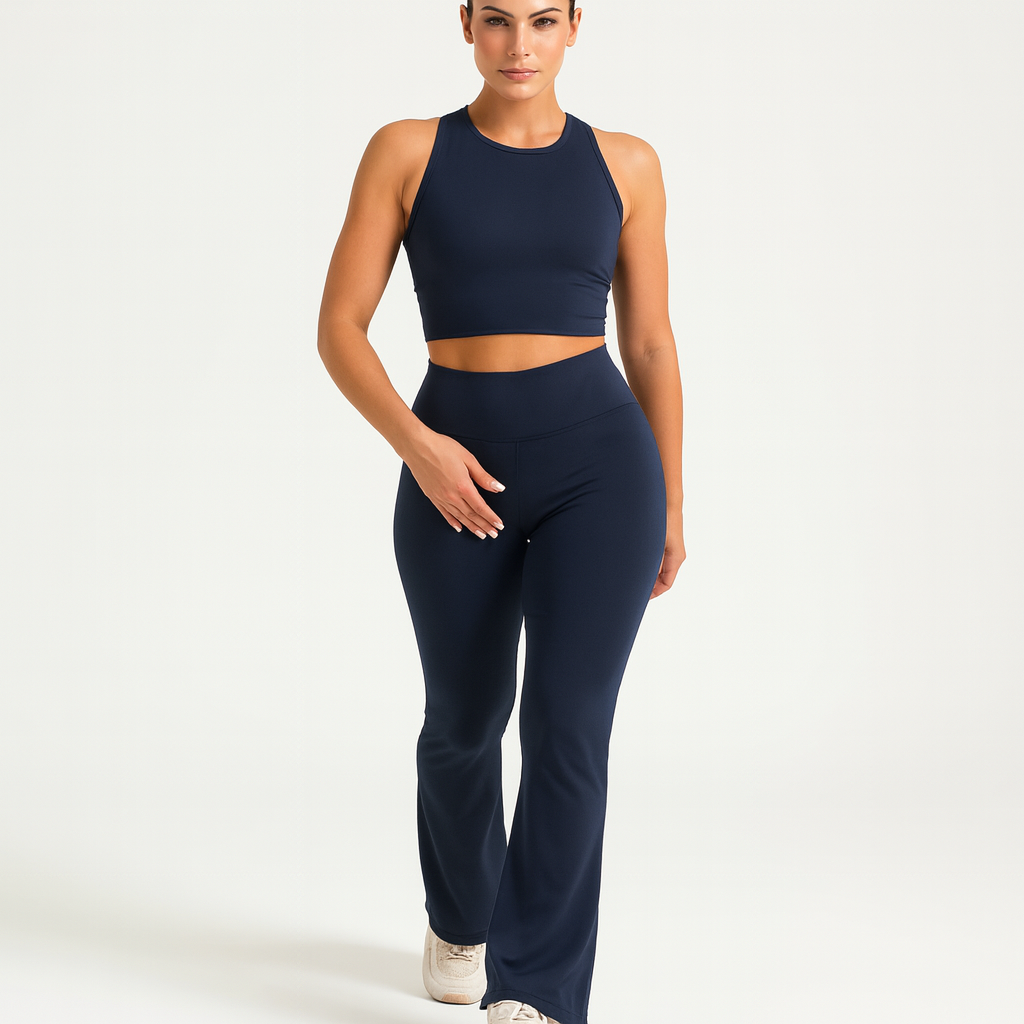 Dame Yoga Bukser med Høj Talje | Bootcut Design | Komfortabelt Stræk | Til Træning & Hverdag
