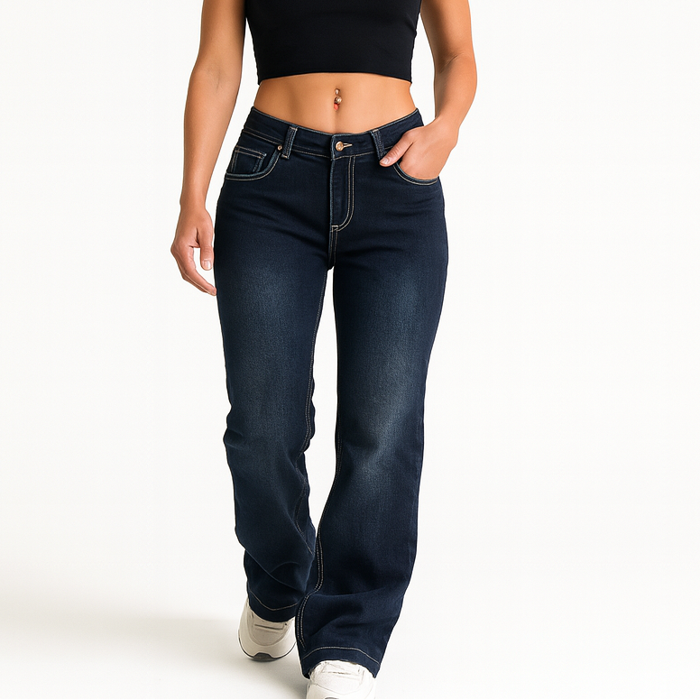 Low Waist Jeans til Kvinder | Bootcut Pasform | Stretch Denim | Y2K Streetwear Stil