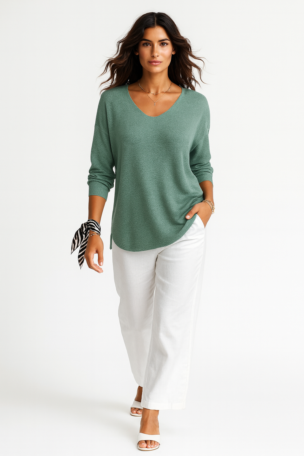 Kvinders V-hals top | Let og elegant pasform