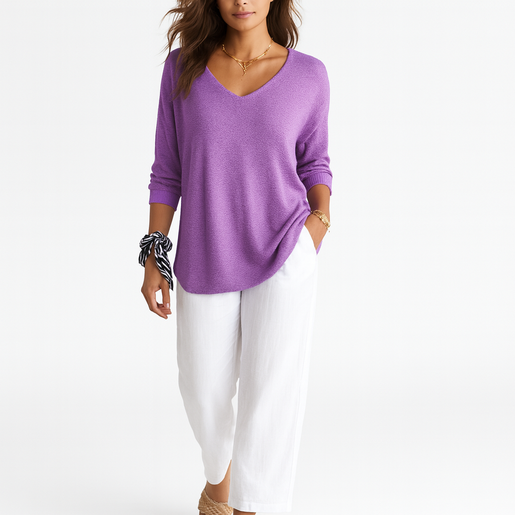 Kvinders V-hals top | Let og elegant pasform