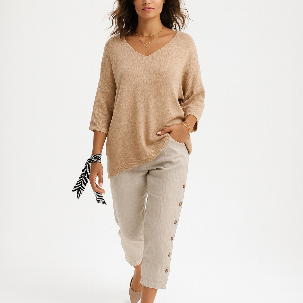 Kvinders V-hals top | Let og elegant pasform