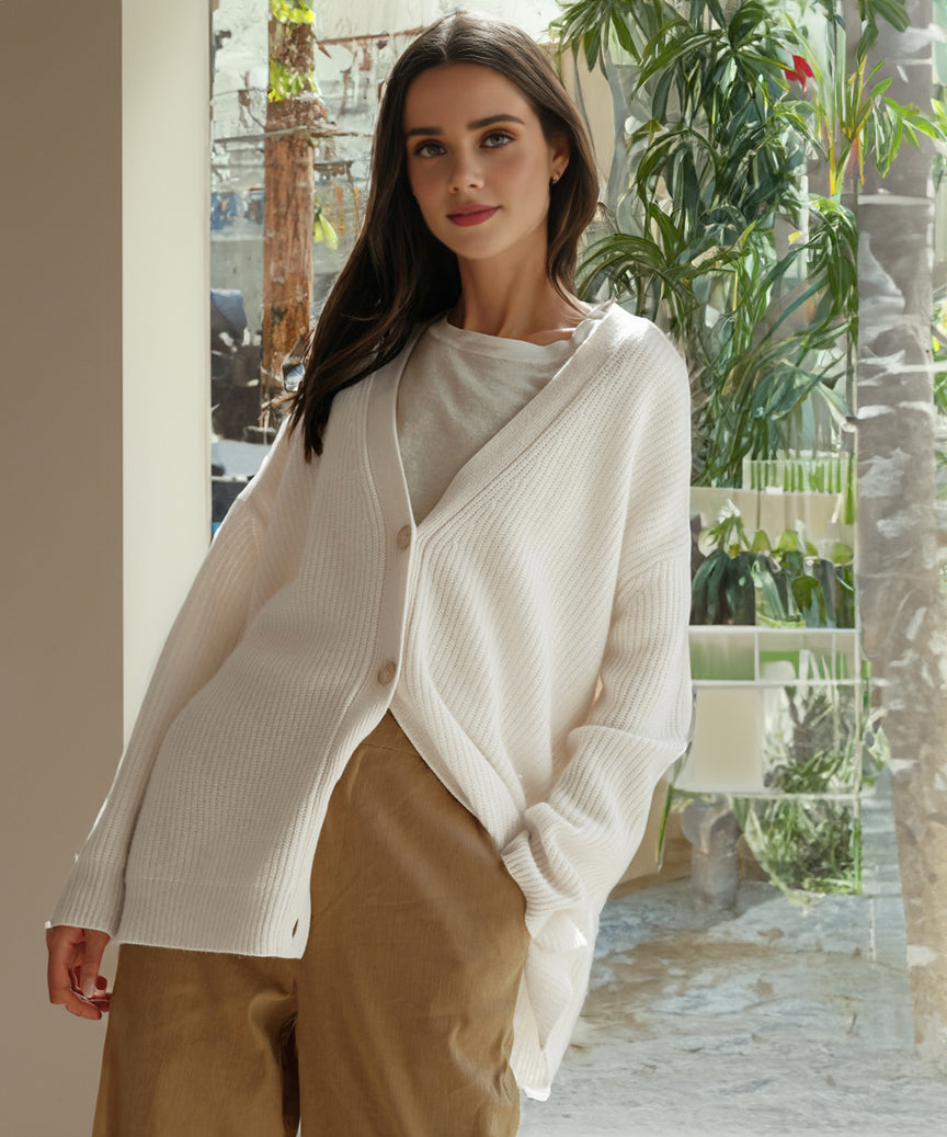 Dame cardigan i blød finstrikket kvalitet | Elegant og varm | Klassisk pasform