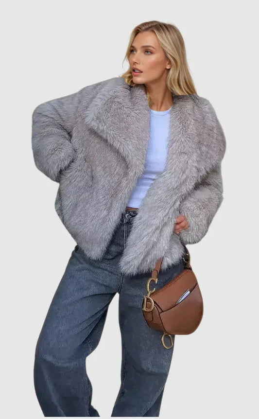 Dame Jakke i Kunstpels | Elegant & Blød Komfort | Varm, Luksuriøs & Tidløs Stil