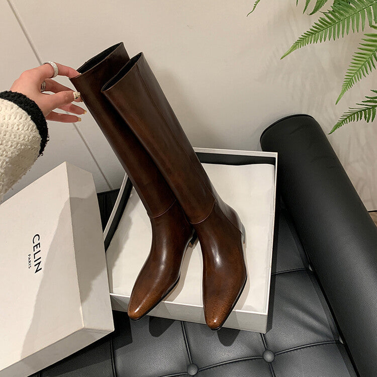 Dame Støvler | High-Rise | Pointed Toe | Medium Hæl