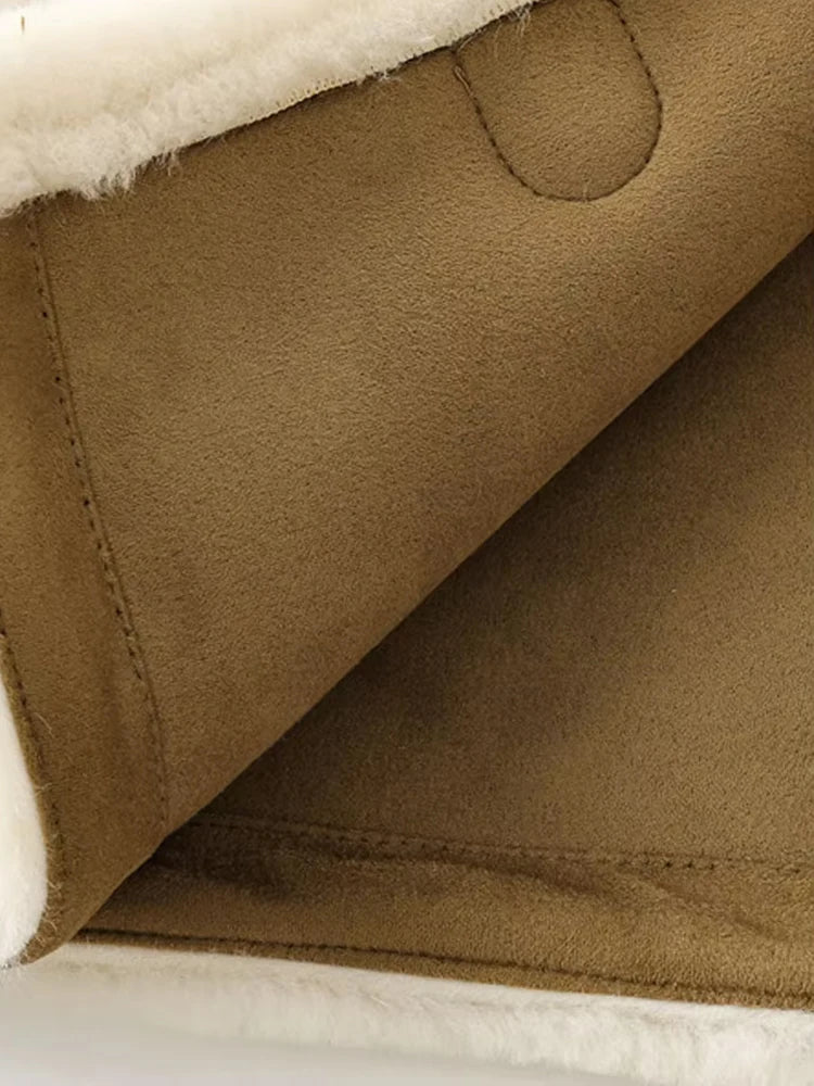 Kvinders faux fur jakke | Blød og varm teddyjakke | Kort model med frontlukning