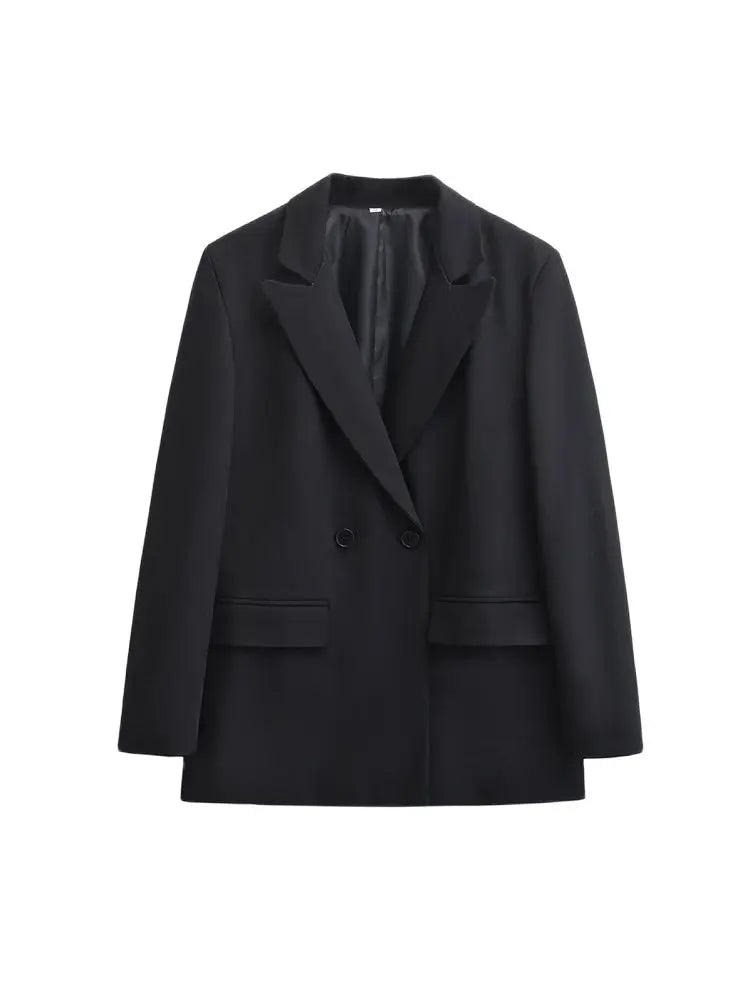 Dame Vinterblazer | Elegant Snit | Knaplukning & Praktiske Lommer