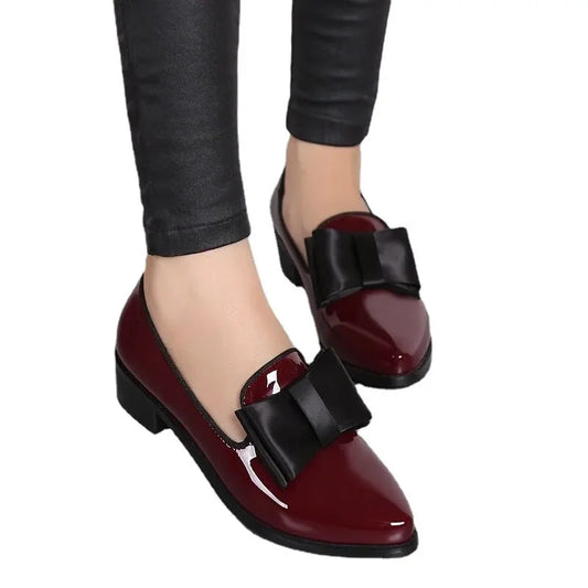 Kvinders Loafers med Sløjfedetalje | Spids Tå | Elegante Laksko til Hverdag og Kontor