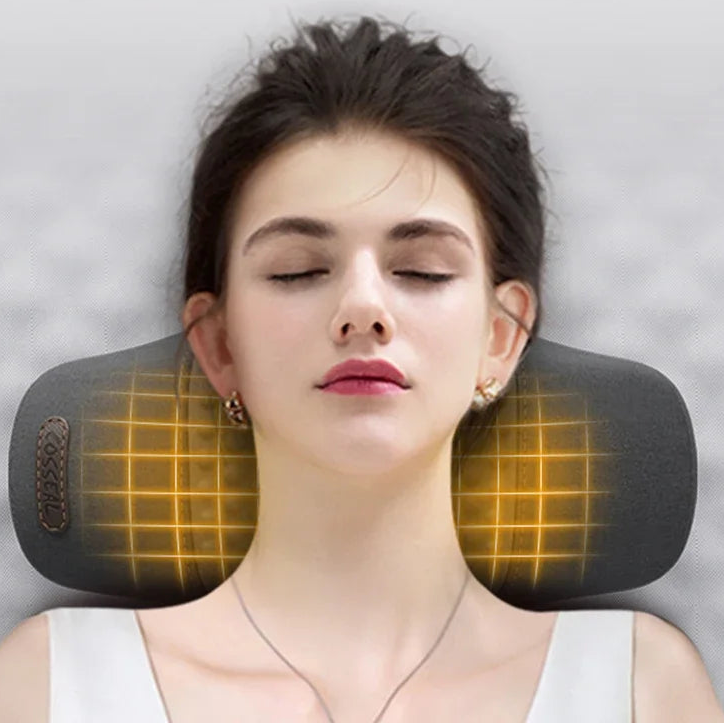 Elektrisk Nakkepude med Massage og Varme | Ergonomisk Støtte | Afslapning til Nakke og Skuldre