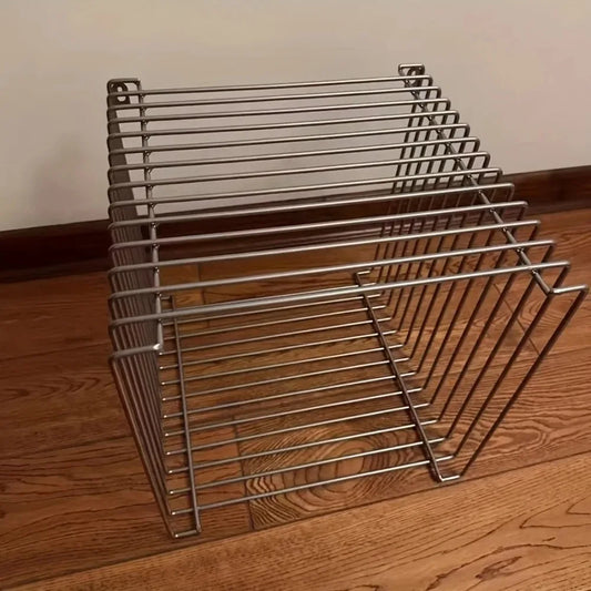 Geometrisk Metal Skammel med Åben Opbevaringsfunktion | Stilfuldt og Funktionelt Design