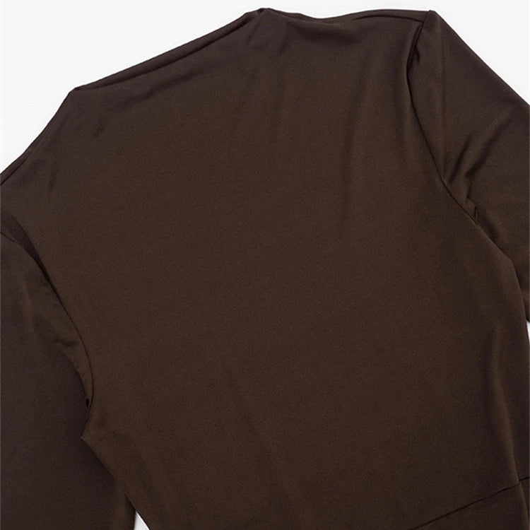 Dame kort kjole med lange ærmer og rund hals | Elegant og komfortabel til fest og hverdag