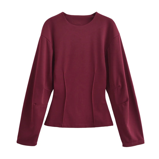 Elegant todelt sæt | Langærmet top og vide bukser til kvinder