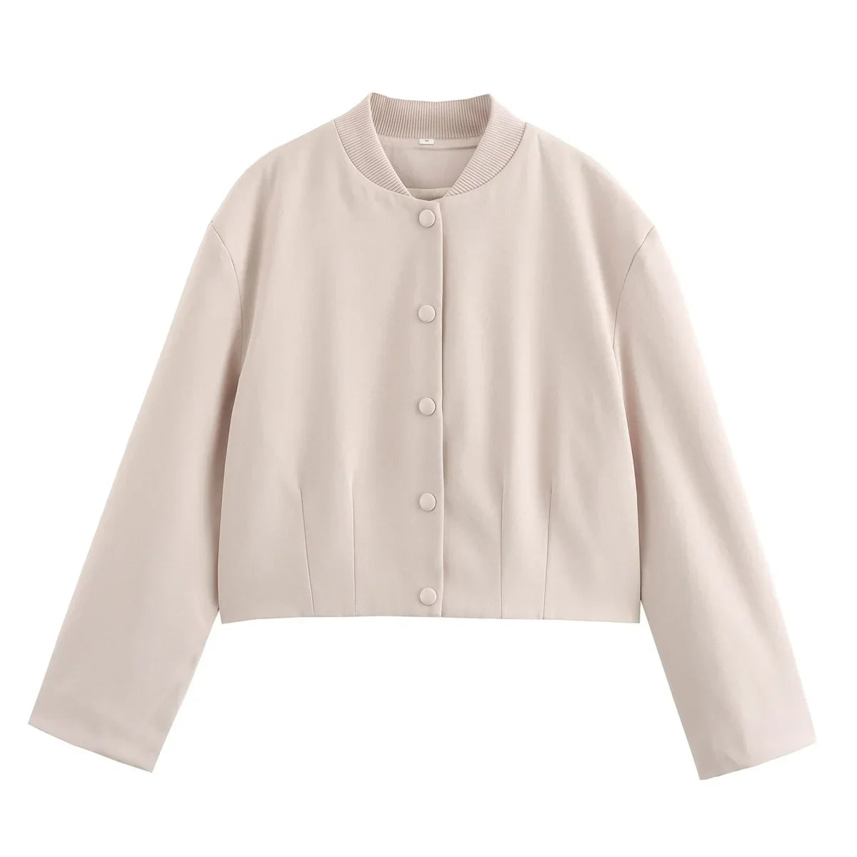 Kort damejakke med knapper | Elegant overgangsjakke | Tidløst design med rund hals