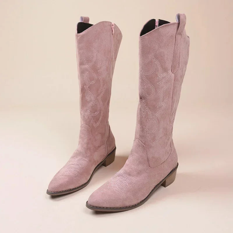 Klassiske cowboy-støvler til kvinder | Broderede detaljer | Pointed toe & stabil hæl