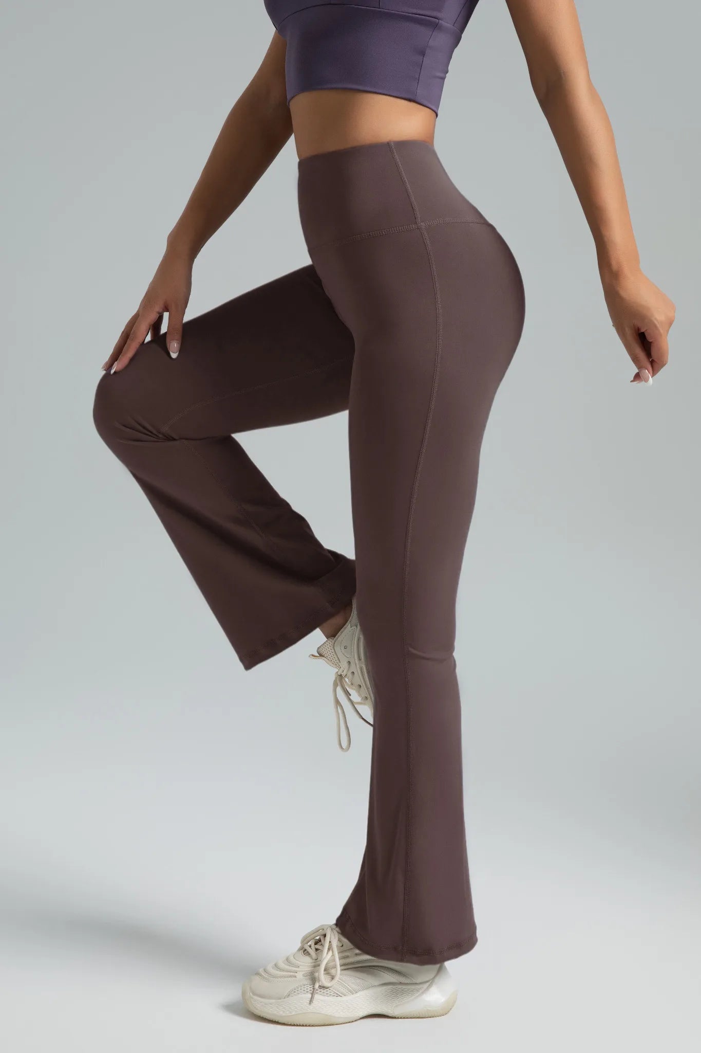 Dame Yoga Bukser med Høj Talje | Bootcut Design | Komfortabelt Stræk | Til Træning & Hverdag
