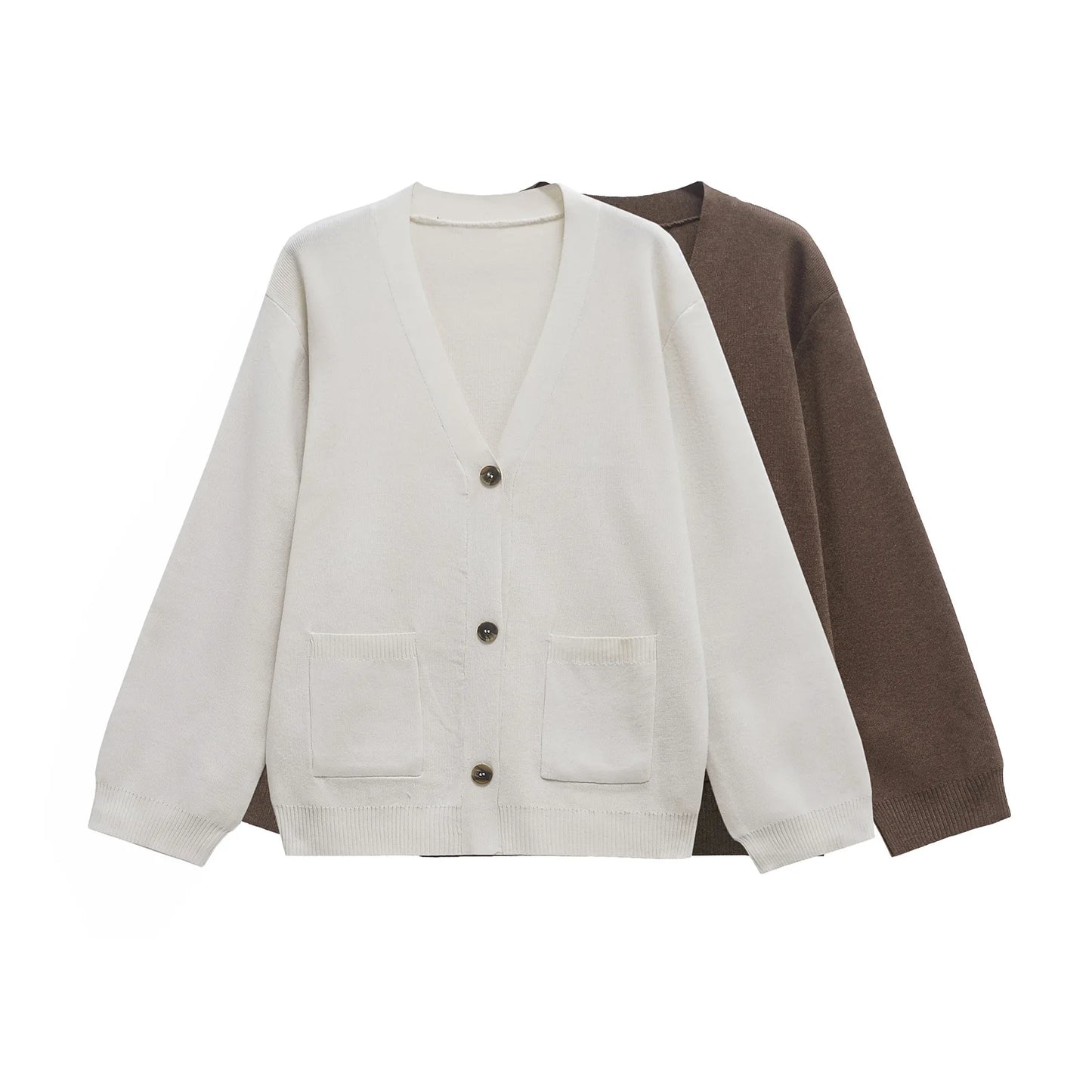 Kvinders Strikket Cardigan med V-udskæring | Elegant og Tidløs | Perfekt til Efterår og Vinter