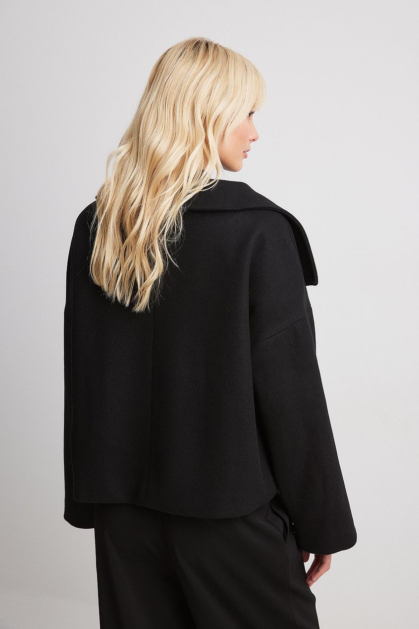 Dame Jakke | Kort | Uldblanding | Dubbelknappet Design