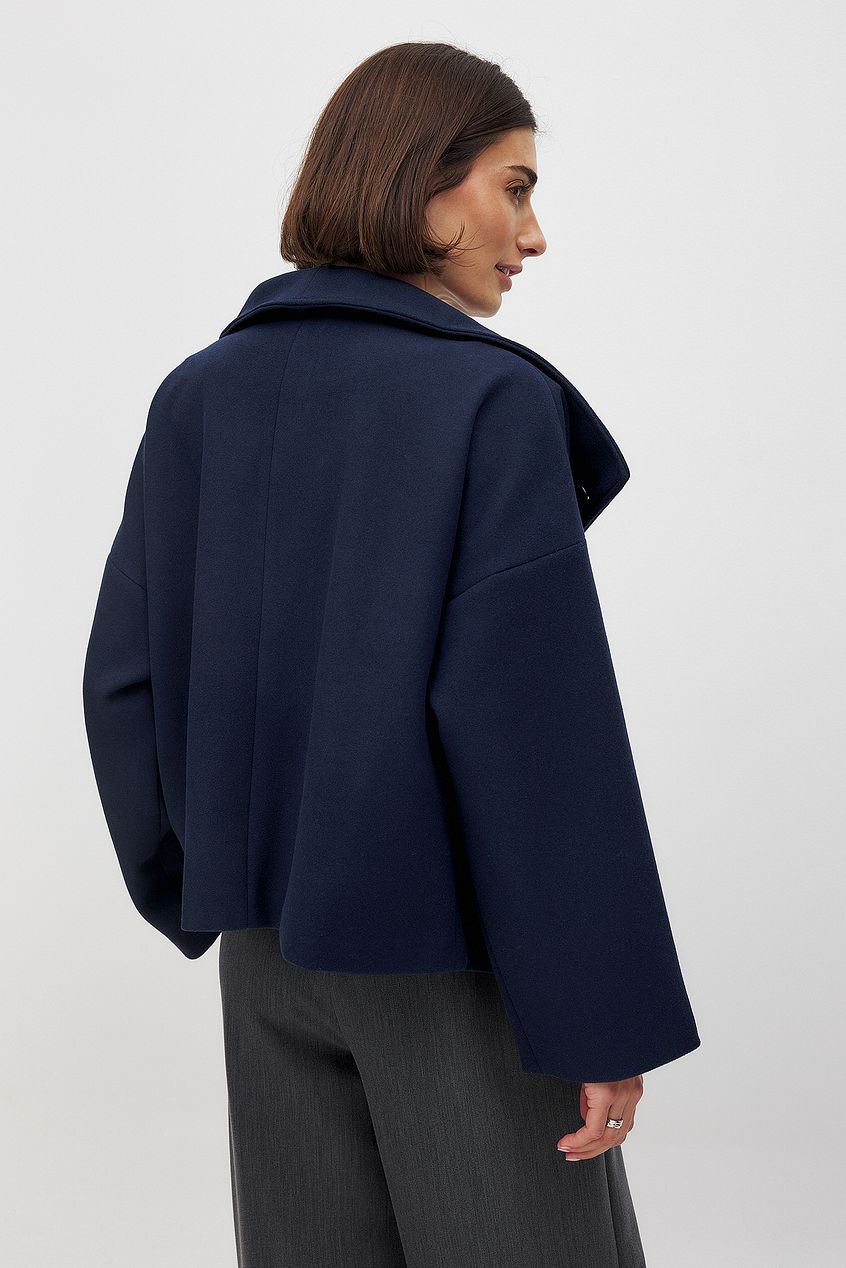 Dame Jakke | Kort | Uldblanding | Dubbelknappet Design