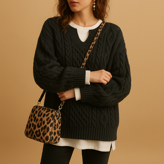 Dame sweater med V-hals | Blødt strik i afslappet pasform