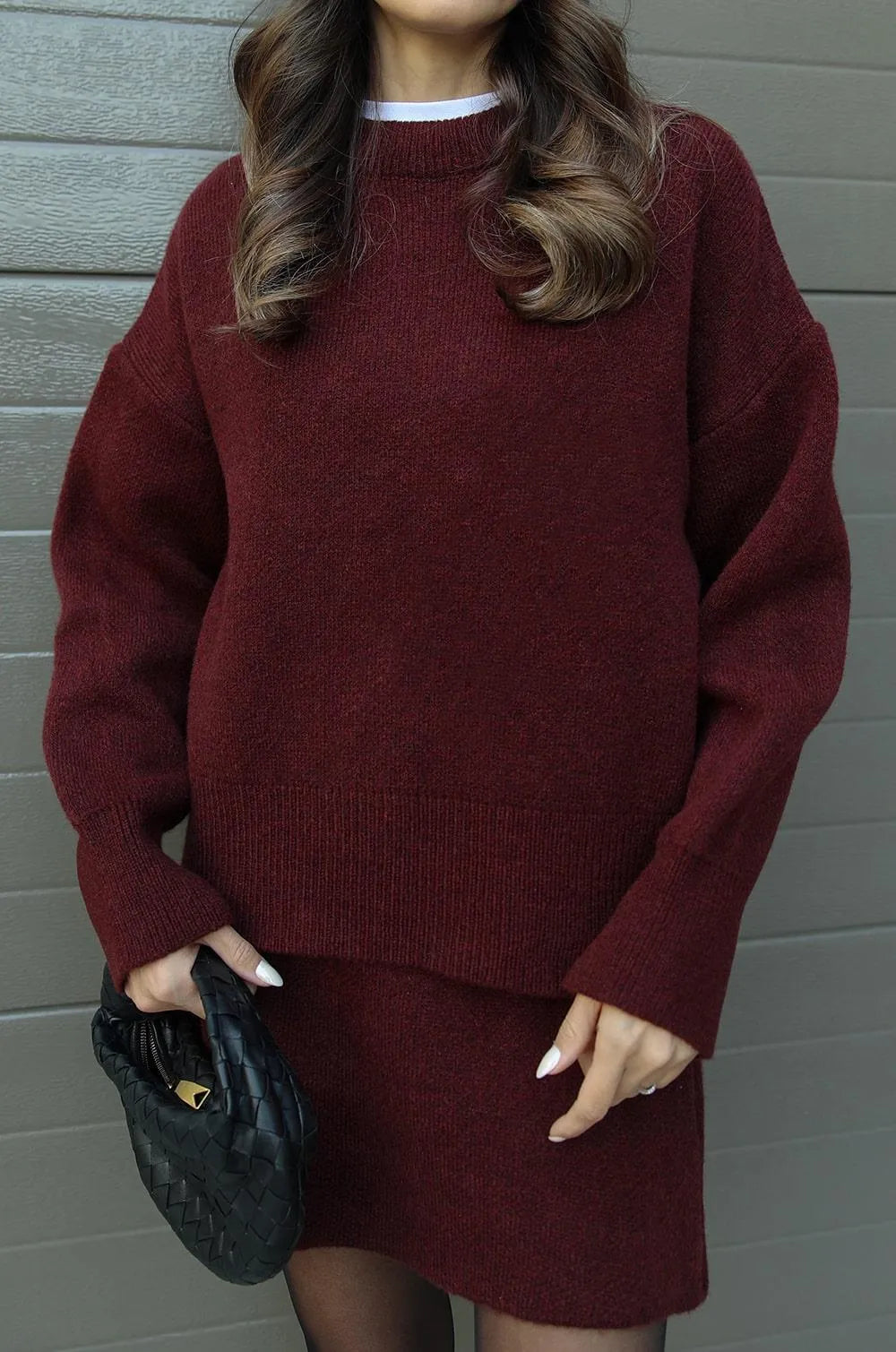 Elegant Strikket Sæt til Kvinder | Aïda To-delt Outfit med Top og Nederdel
