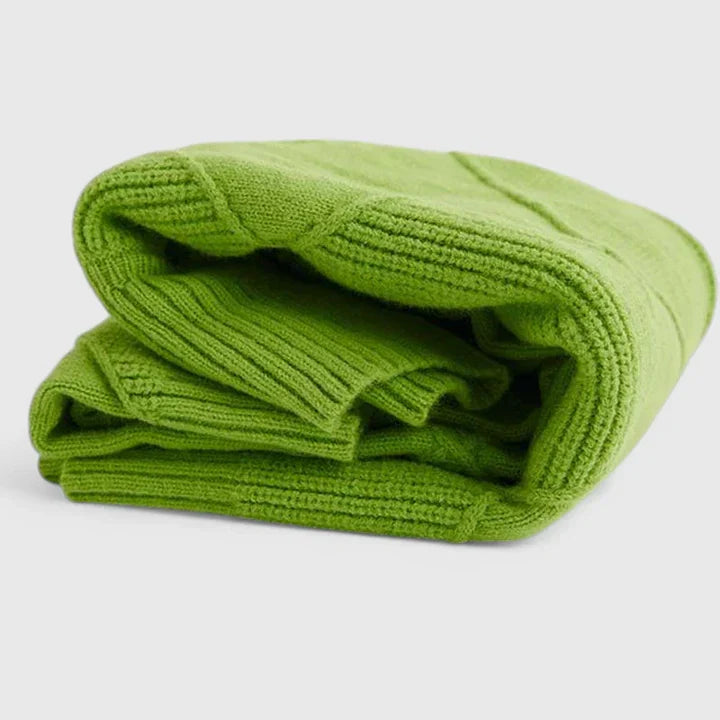 Kvinders Strikket Pullover med Strukturmønster | Høj Hals | Blød og Komfortabel til Efterår og Vinter