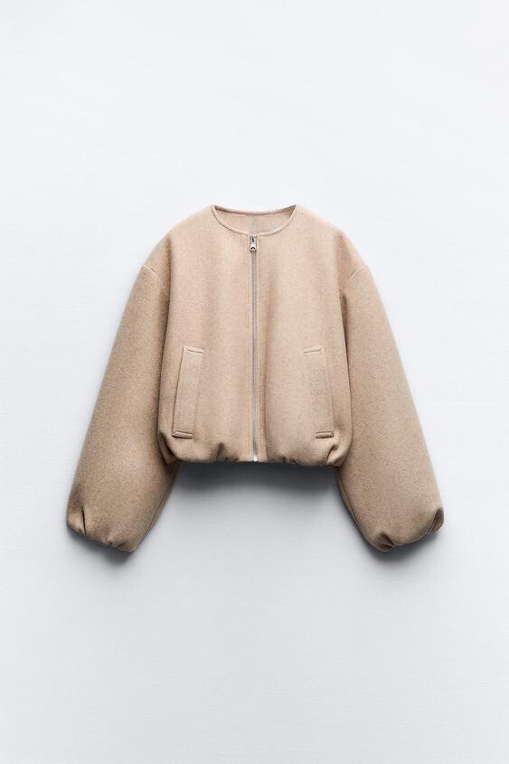 Bomberjakke til Kvinder | Med Geraffede Ærmer | Moderne Kort Jakke til Forår og Efterår