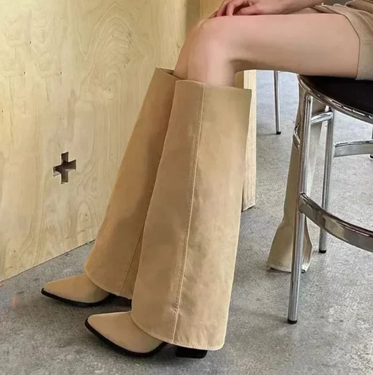 Dame Støvler med Højt Skaft | Trendy Platformsål | Komfortabel & Holdbar Kvalitet