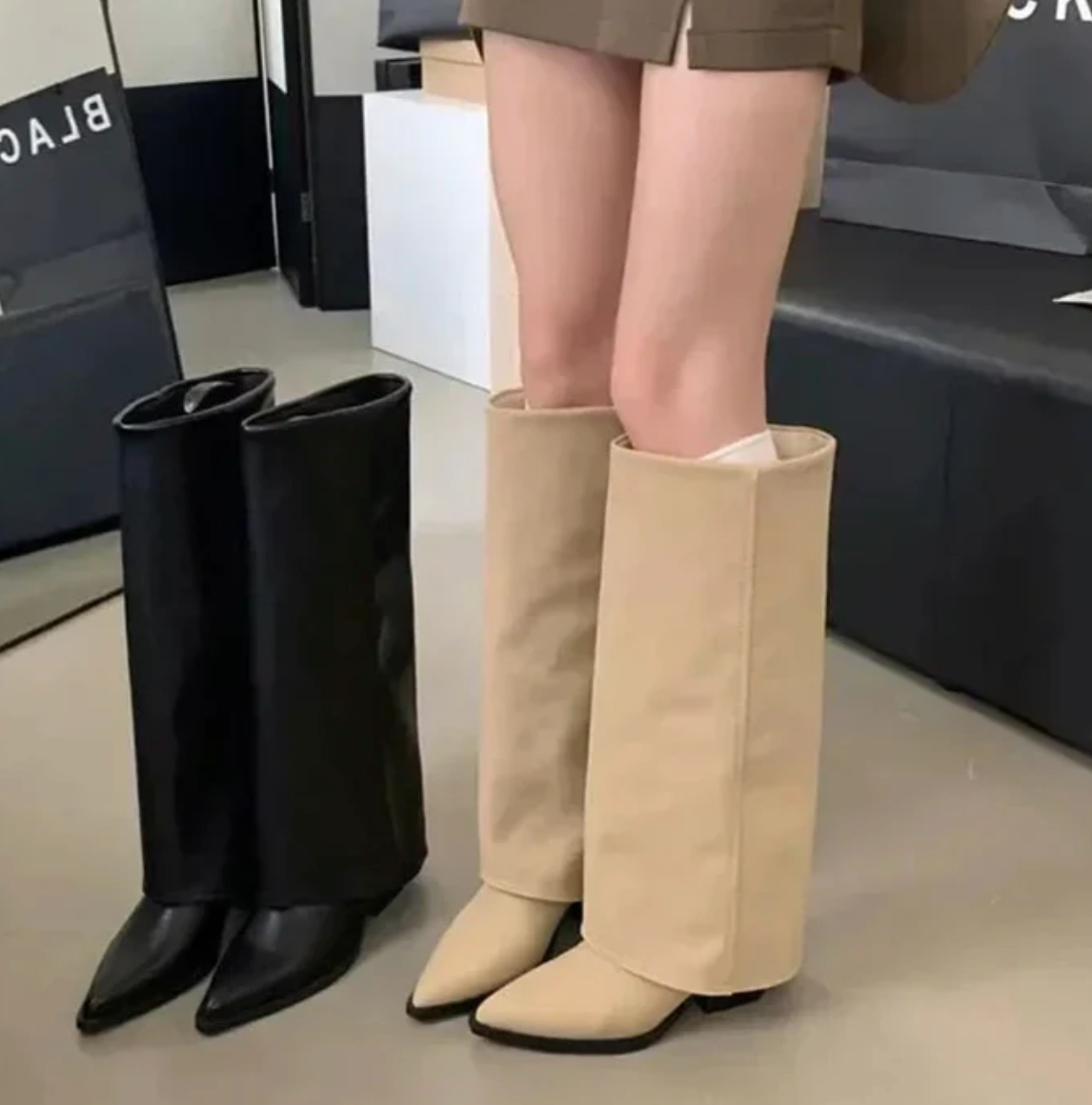 Dame Støvler med Højt Skaft | Trendy Platformsål | Komfortabel & Holdbar Kvalitet