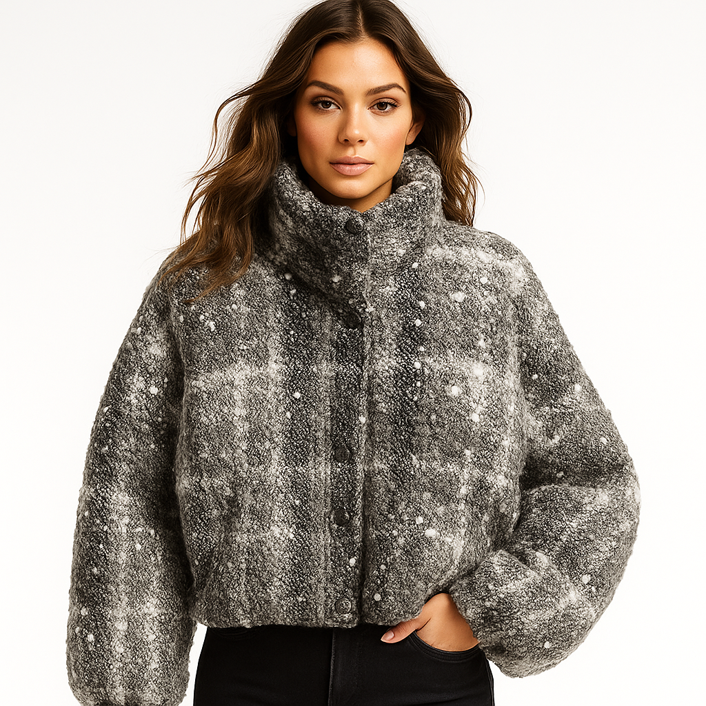 Eksklusiv Tweed Dunkåbe Med Pailletdetaljer