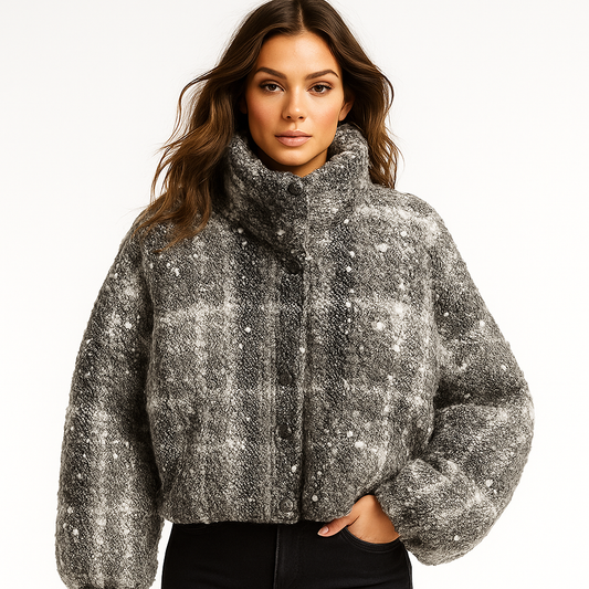 Eksklusiv Tweed Dunkåbe Med Pailletdetaljer